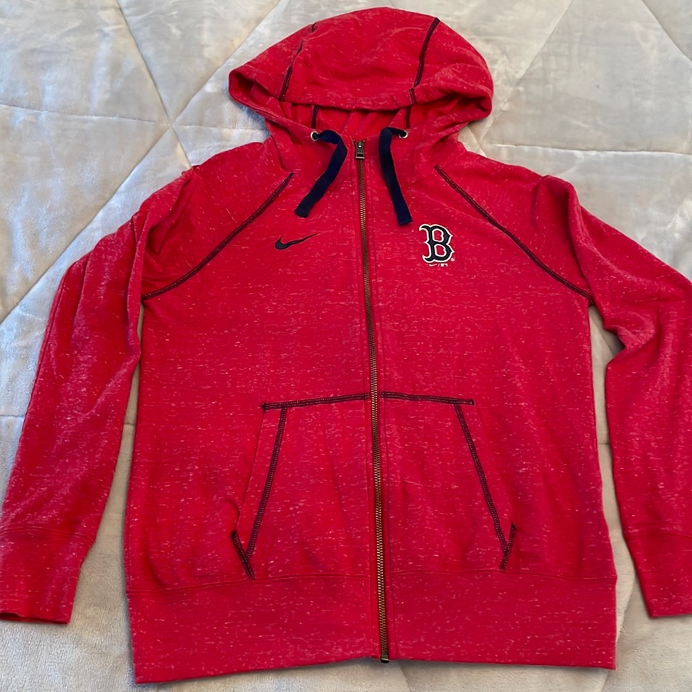 Nike Womens Boston Red Sox Authentic Red Zip-up Hoodie Medium
